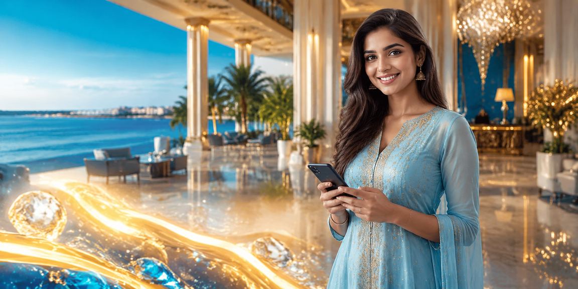Indian woman making a payment using mobile wallet app at home