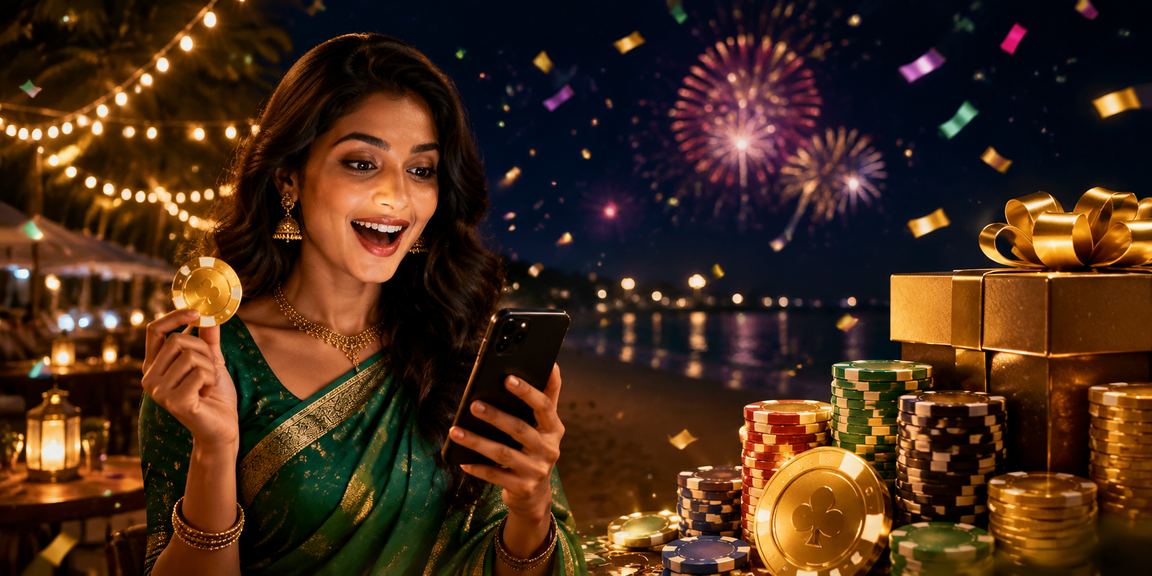 Indian woman enjoying mobile casino gaming